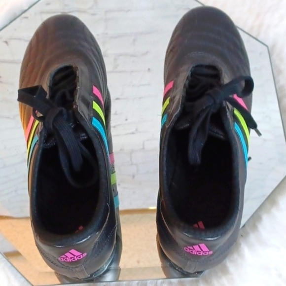 ADDIDAS Woman Black & Rainbow Athletic  Sneakers 9M - Picture 8 of 9